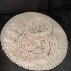 Derby style Elegant Cream Lace Women's Hat